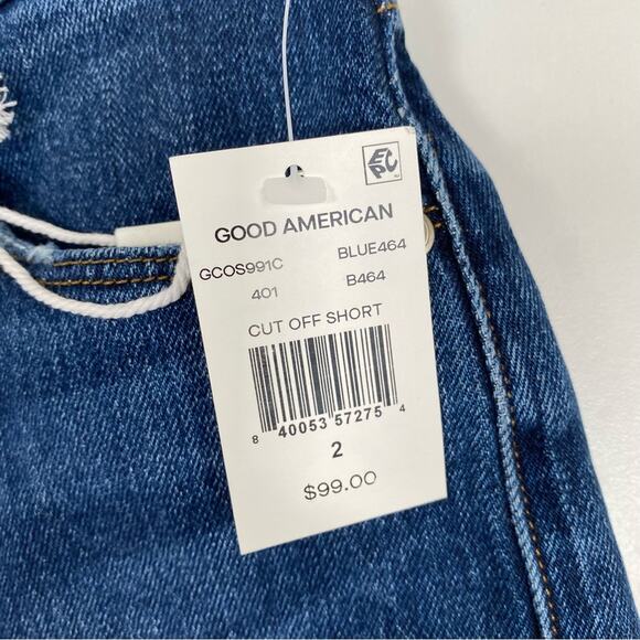 GOOD AMERICAN Cut Off Flat Tummy Tech Raw Hem Shorts - Picture 11 of 11